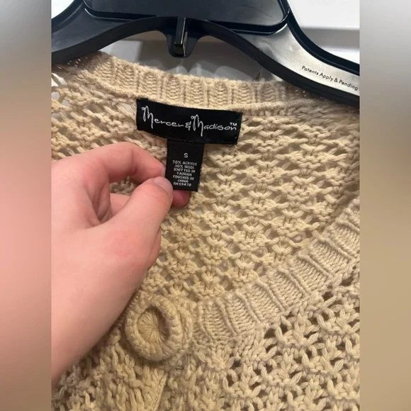 Mercer & Madison Women’s Heavy Knitt Cardigan Tan Size Small Women’s - Picture 5 of 6